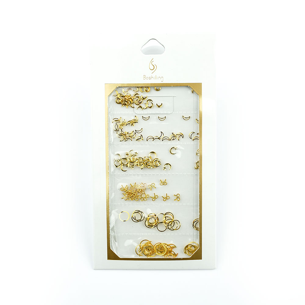 Körömdíszítő, fém - gold